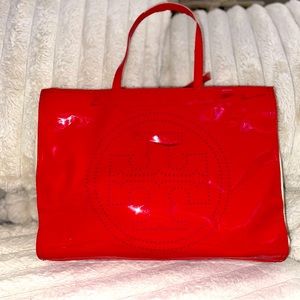 Tory Burch red patent leather tote!